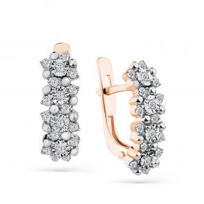 Серьги из комбинированного золота Мастер Бриллиант с бриллиантом 20M2-408458-00-00 фото