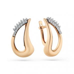 Серьги из комбинированного золота Мастер Бриллиант с бриллиантом 20M2-408470-00-00 фото