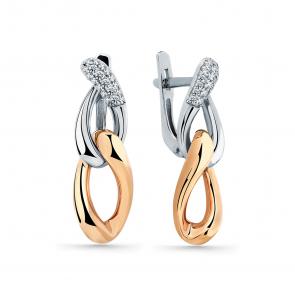 Серьги из комбинированного золота Мастер Бриллиант с бриллиантом 20M2-408550-00-00 фото
