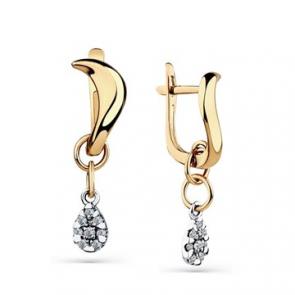 Серьги из комбинированного золота Мастер Бриллиант с бриллиантом 20M2-408581-00-00 фото
