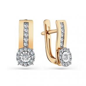 Серьги из комбинированного золота Мастер Бриллиант с бриллиантом 20M2-408603-00-00 фото