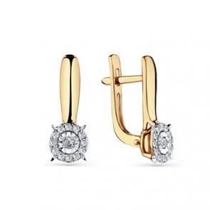 Серьги из комбинированного золота Мастер Бриллиант с бриллиантом 20M2-408634-00-00 фото