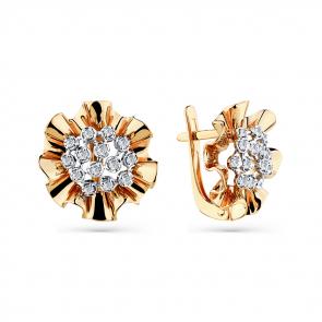 Серьги из комбинированного золота Мастер Бриллиант с бриллиантом 20M2-408663-00-00 фото