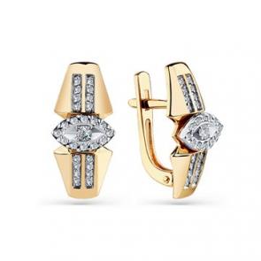 Серьги из комбинированного золота Мастер Бриллиант с бриллиантом 20M2-408679-00-00 фото