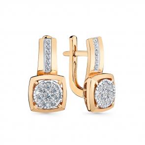 Серьги из комбинированного золота Мастер Бриллиант с бриллиантом 20M2-408806-00-00 фото