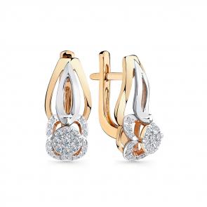 Серьги из комбинированного золота Мастер Бриллиант с бриллиантом 20M2-408809-00-00 фото