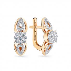 Серьги из комбинированного золота Мастер Бриллиант с бриллиантом 20M2-408815-00-00 фото