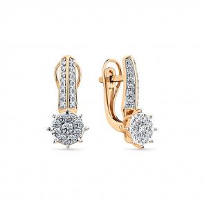 Серьги из комбинированного золота Мастер Бриллиант с бриллиантом 20M2-408926-00-00 фото