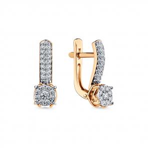 Серьги из комбинированного золота Мастер Бриллиант с бриллиантом 20M2-408931-00-00 фото