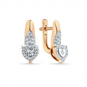 Серьги из комбинированного золота Мастер Бриллиант с бриллиантом 20M2-408947-00-00 фото