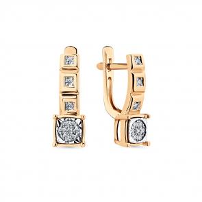 Серьги из комбинированного золота Мастер Бриллиант с бриллиантом 20M2-408948-00-00 фото