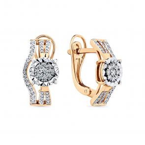 Серьги из комбинированного золота Мастер Бриллиант с бриллиантом 20M2-408949-00-00 фото