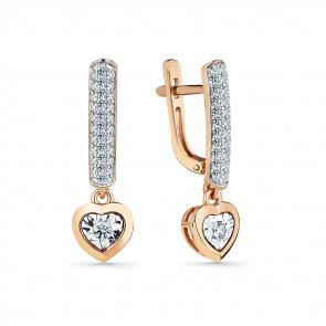 Серьги из комбинированного золота Мастер Бриллиант с бриллиантом 20M2-408950-00-00 фото