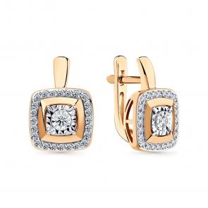 Серьги из комбинированного золота Мастер Бриллиант с бриллиантом 20M2-409124-00-00 фото