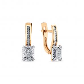 Серьги из комбинированного золота Мастер Бриллиант с бриллиантом 20M2-409144-00-00 фото