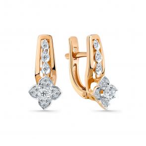 Серьги из комбинированного золота Мастер Бриллиант с бриллиантом 20M2-409164-00-00 фото