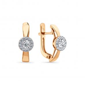 Серьги из комбинированного золота Мастер Бриллиант с бриллиантом 20M2-409235-70-00 фото