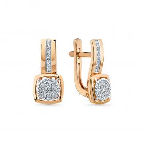 Серьги из комбинированного золота Мастер Бриллиант с бриллиантом 20M2-409236-70-00 фото