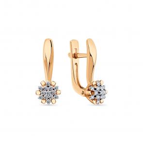 Серьги из комбинированного золота Мастер Бриллиант с бриллиантом 20M2-409238-00-70 фото