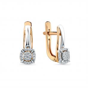 Серьги из комбинированного золота Мастер Бриллиант с бриллиантом 20M2-409246-00-70 фото