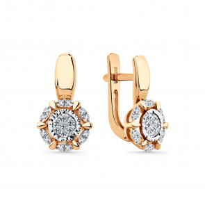 Серьги из комбинированного золота Мастер Бриллиант с бриллиантом 20M2-409250-00-70 фото