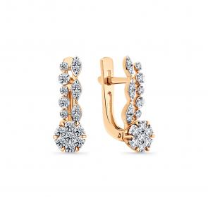 Серьги из комбинированного золота Мастер Бриллиант с бриллиантом 20M2-409252-70-00 фото