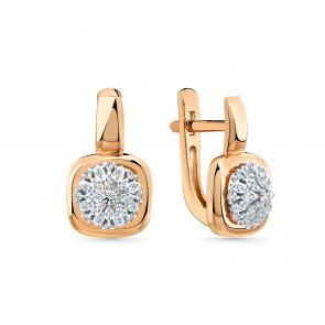 Серьги из комбинированного золота Мастер Бриллиант с бриллиантом 20M2-409264-70-00 фото