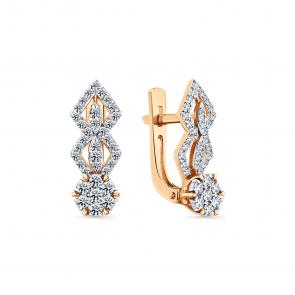 Серьги из комбинированного золота Мастер Бриллиант с бриллиантом 20M2-409344-00-00 фото