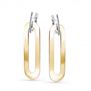 Серьги из комбинированного золота Мастер Бриллиант с бриллиантом 20M2-500036-00-00 фото