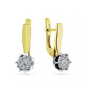 Серьги из комбинированного золота Мастер Бриллиант с бриллиантом 20M2-507039-00-00 фото