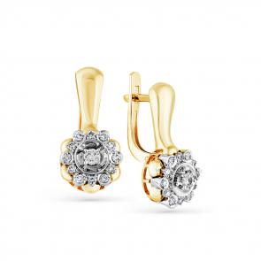 Серьги из комбинированного золота Мастер Бриллиант с бриллиантом 20M2-507912-00-00 фото