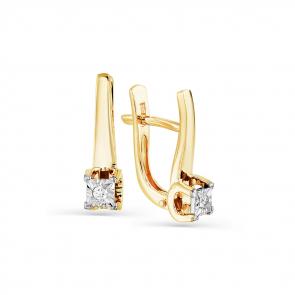 Серьги из комбинированного золота Мастер Бриллиант с бриллиантом 20M2-508026-01-00 фото