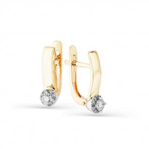 Серьги из комбинированного золота Мастер Бриллиант с бриллиантом 20M2-508070-00-00 фото