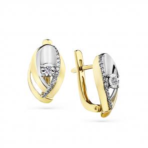 Серьги из комбинированного золота Мастер Бриллиант с бриллиантом 20M2-508187-00-00 фото