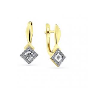 Серьги из комбинированного золота Мастер Бриллиант с бриллиантом 20M2-508328-01-00 фото