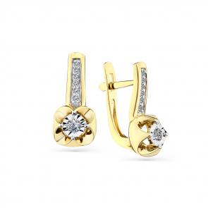 Серьги из комбинированного золота Мастер Бриллиант с бриллиантом 20M2-508356-00-00 фото