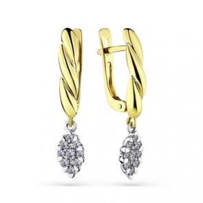 Серьги из комбинированного золота Мастер Бриллиант с бриллиантом 20M2-508381-00-00 фото