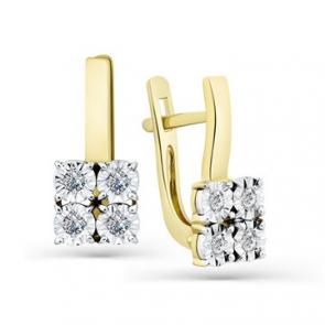 Серьги из комбинированного золота Мастер Бриллиант с бриллиантом 20M2-508383-00-00 фото