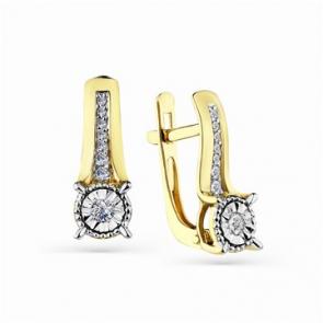 Серьги из комбинированного золота Мастер Бриллиант с бриллиантом 20M2-508397-00-00 фото