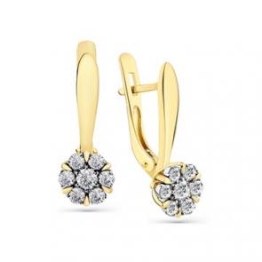 Серьги из комбинированного золота Мастер Бриллиант с бриллиантом 20M2-508440-00-00 фото