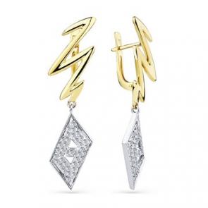 Серьги из комбинированного золота Мастер Бриллиант с бриллиантом 20M2-508509-00-00 фото