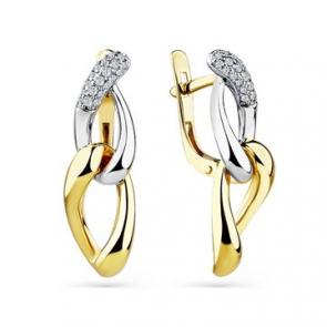 Серьги из комбинированного золота Мастер Бриллиант с бриллиантом 20M2-508550-00-00 фото