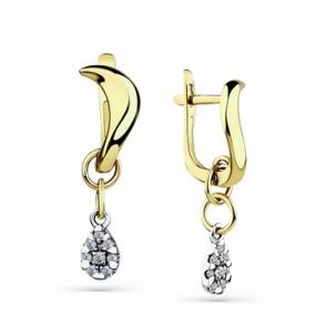 Серьги из комбинированного золота Мастер Бриллиант с бриллиантом 20M2-508581-00-00 фото