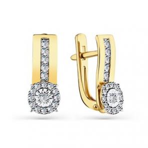 Серьги из комбинированного золота Мастер Бриллиант с бриллиантом 20M2-508603-00-00 фото