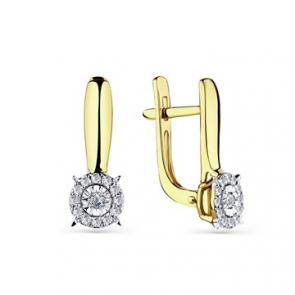 Серьги из комбинированного золота Мастер Бриллиант с бриллиантом 20M2-508634-00-00 фото