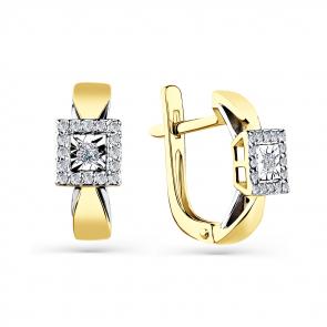 Серьги из комбинированного золота Мастер Бриллиант с бриллиантом 20M2-508641-00-00 фото