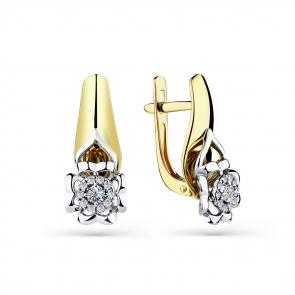 Серьги из комбинированного золота Мастер Бриллиант с бриллиантом 20M2-508686-00-00 фото