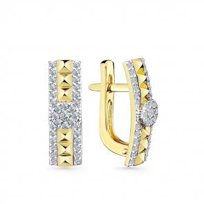 Серьги из комбинированного золота Мастер Бриллиант с бриллиантом 20M2-508807-00-00 фото