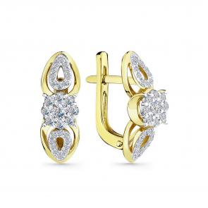 Серьги из комбинированного золота Мастер Бриллиант с бриллиантом 20M2-508815-00-00 фото