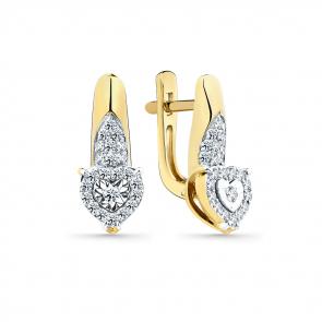 Серьги из комбинированного золота Мастер Бриллиант с бриллиантом 20M2-508947-00-00 фото